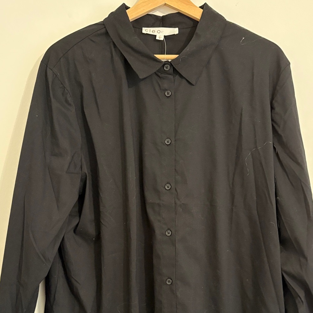 Cleo Charcoal Button-Up Blouse